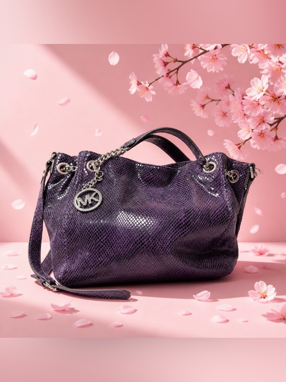 Michael Kors Deep Purple Patent Leather Shoulder Bag